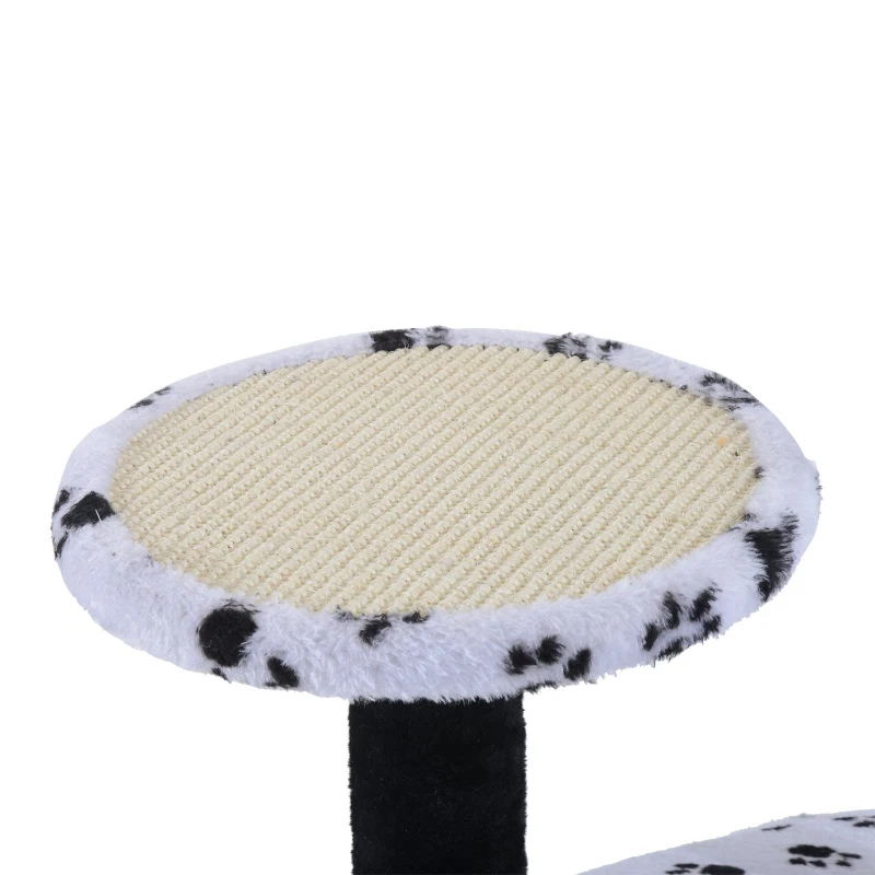 PawHut 60" Multi-Level Plush Cat Tree, Tall Cat Tower with Scratching Posts and Hammock, White
