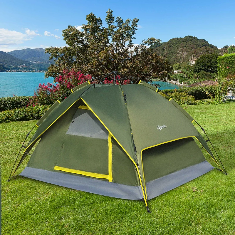 Outsunny 7' x 6' Lightweight 2 Person Pop-Up Camping Tent With Removable Waterproof Rainfly