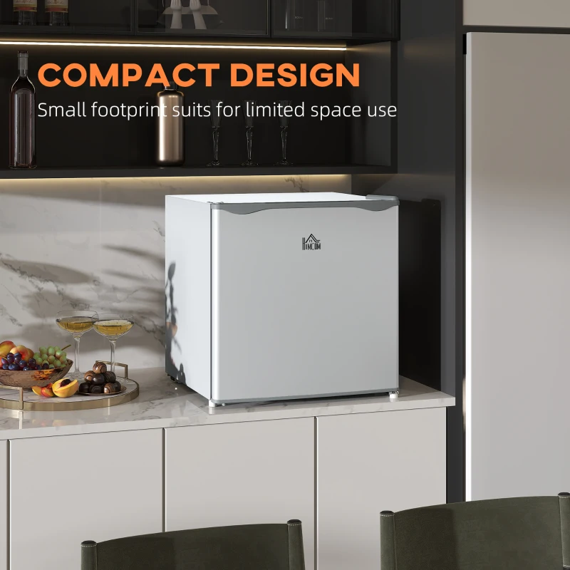 HOMCOM Mini Freezer Countertop, 1.1 Cu.Ft Compact Upright Freezer with Removable Shelves, Reversible Door for Home, Dorm, Apartment and Office, Gray