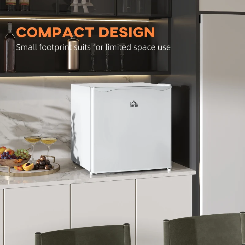 HOMCOM 1.1 Cu.Ft Countertop Mini Freezer, Compact Upright Freezer with Removable Shelves, White