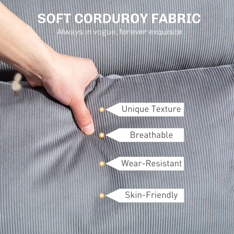 HOMCOM Executive Office Chair with Lumbar Support, Footrest, High Back Reclining Overstuffed Desk Chair with, Gray