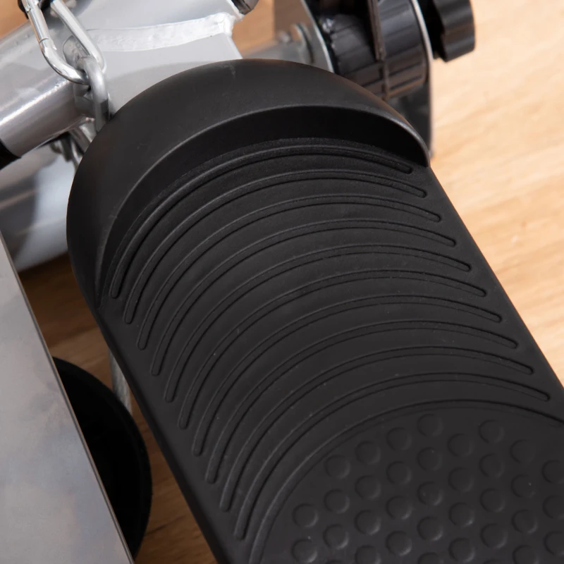 Soozier Twist Stair Stepper Exercise Machine with Rocking Handlebars, Cardio Climber Exercise Equipment with Hydraulic Resistance, LCD Display for Home Workout Exercise, Silver