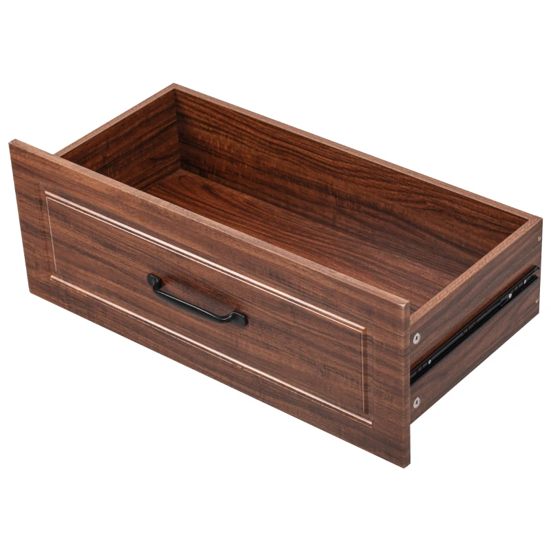 Pantry Cabinet with 8 Door Shelves, 2 Large Drawers, Embossed Texture, Farmhouse Style Kitchen Cupboard, 30.5" L x 16" W x 71" H, Brown