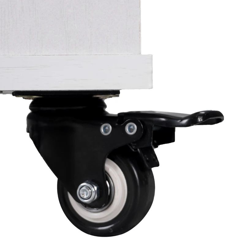 Rolling Cart with Tilt-Out Trash Cabinet, Spice and Towel Rack, Adjustable Shelf, Kitchen Island with Drop Leaf, 51" L x 20" W x 35" H, White