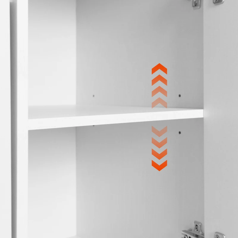 Rolling Cart with Tilt-Out Trash Cabinet, Spice and Towel Rack, Adjustable Shelf, Kitchen Island with Drop Leaf, 51" L x 20" W x 35" H, White