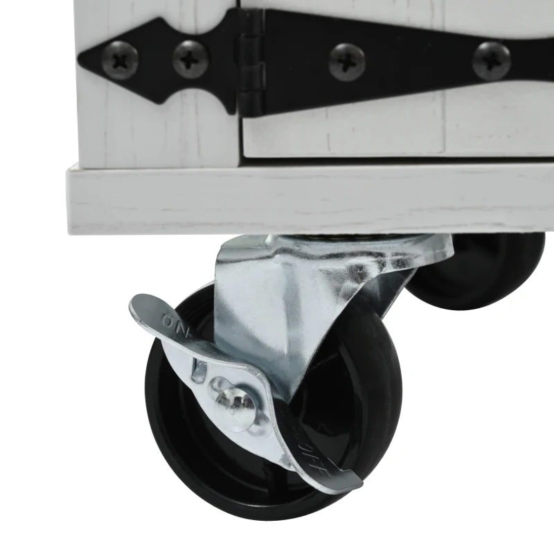 Farmhouse Style Kitchen Island with Power Outlet, Drop Leaf, Spice Rack, Rolling Car with Storage Drawers, 53.5" L x 29" W x 36.5" H, White