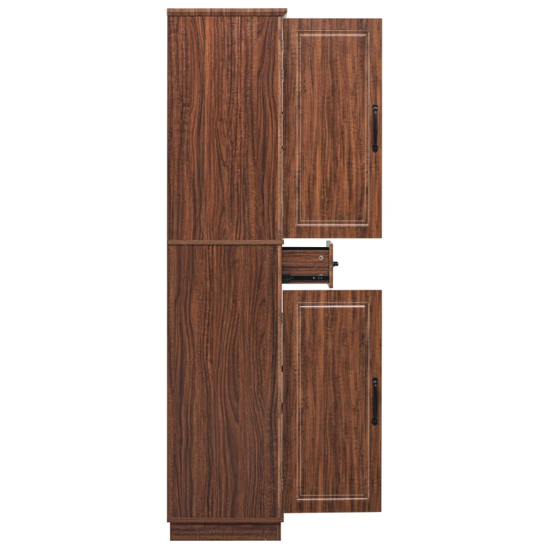 Pantry Cabinet with 6 Door Shelves, 3 Pull-Out Organizers, 2 Drawers, Kitchen Cupboard with Embossed Texture, 31.5" L x 16" W x 72" H, Brown