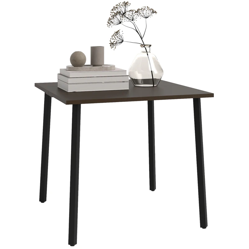 Outsunny Patio Dining Table with Umbrella Hole for 4 People, Aluminium Legs, for Backyard Lawn Balcony, 31.5" x 31.5", Brown