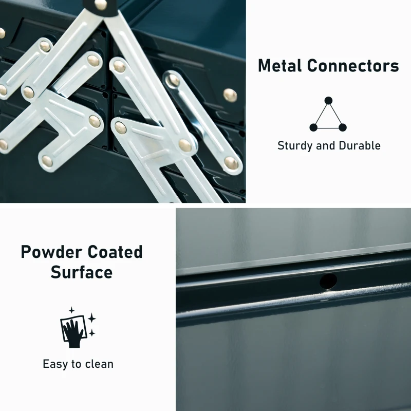DURHAND 22" Metal Tool Box, Portable 5-Tray Cantilever Steel Tool Chest Cabinet for Garage and Warehouse, Dark Green