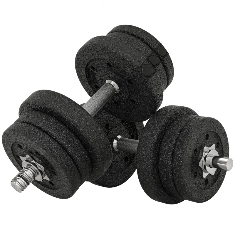 Soozier 55 lbs Adjustable Dumbbells Weight Set Dumbbell Hand Weight Barbell for Body Fitness Lifting Training for Home Office Gym, Black