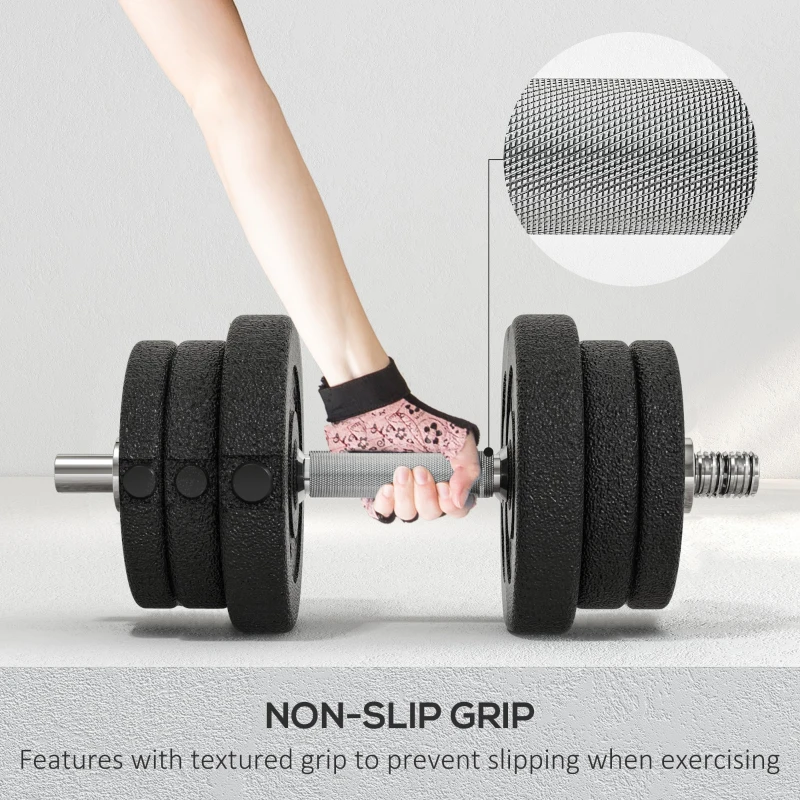 Soozier 55 lbs Adjustable Dumbbells Weight Set Dumbbell Hand Weight Barbell for Body Fitness Lifting Training for Home Office Gym, Black