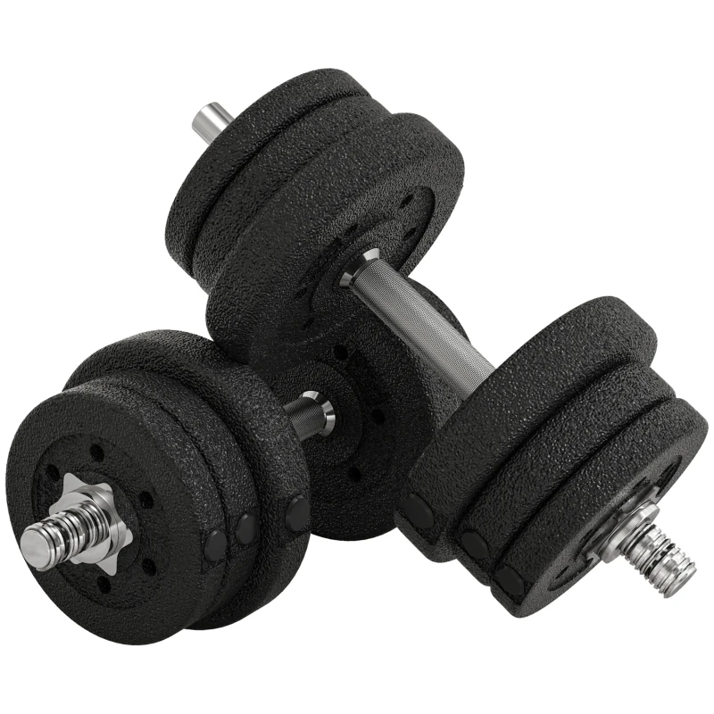 Soozier 55 lbs Adjustable Dumbbells Weight Set Dumbbell Hand Weight Barbell for Body Fitness Lifting Training for Home Office Gym, Black