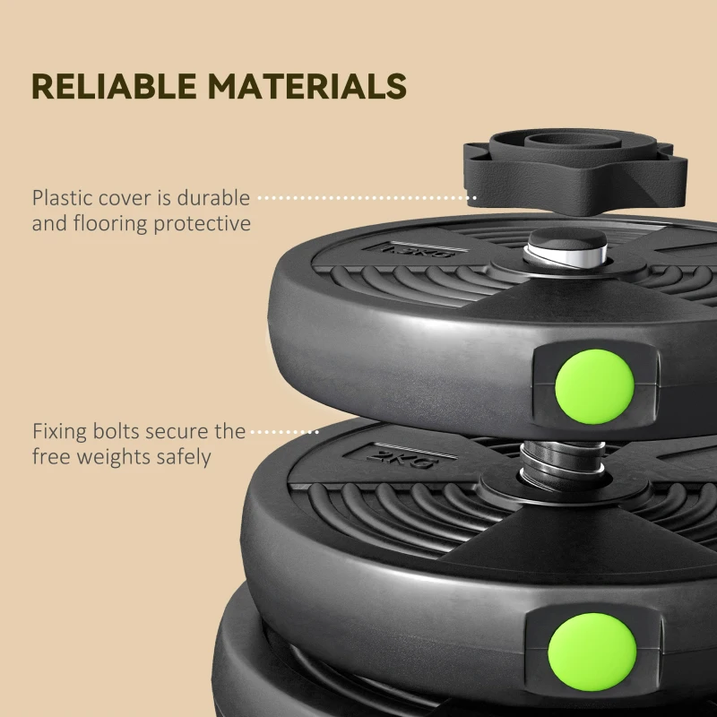 Soozier 66LBS 2-in-1 Adjustable Barbell & Dumbbells Set, Weights Set with Non-slip Handles for Men and Women Home Gym Training