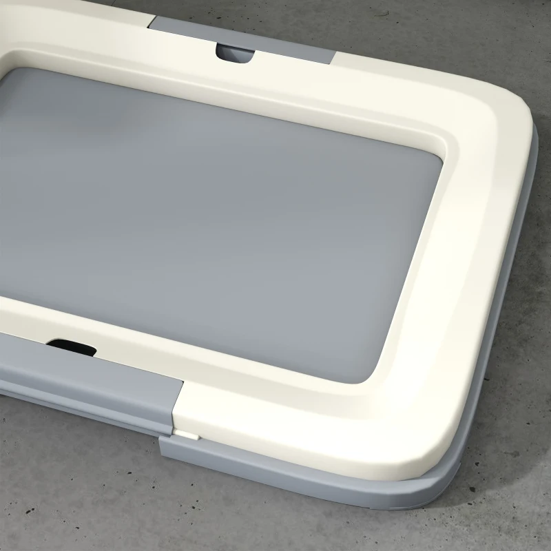 PawHut 18" x 13" Pee Pad Holder, Dog Potty Tray for Indoor Outdoor, Easy to Clean Dog Training Toilet Pee Pad Tray, Grey