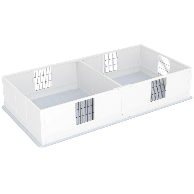 PawHut Two Rooms Design Dog Whelping Box with Washable Pee Pad, Adjustable Door, for Large Breed Dogs, 96" x 47" x 19"
