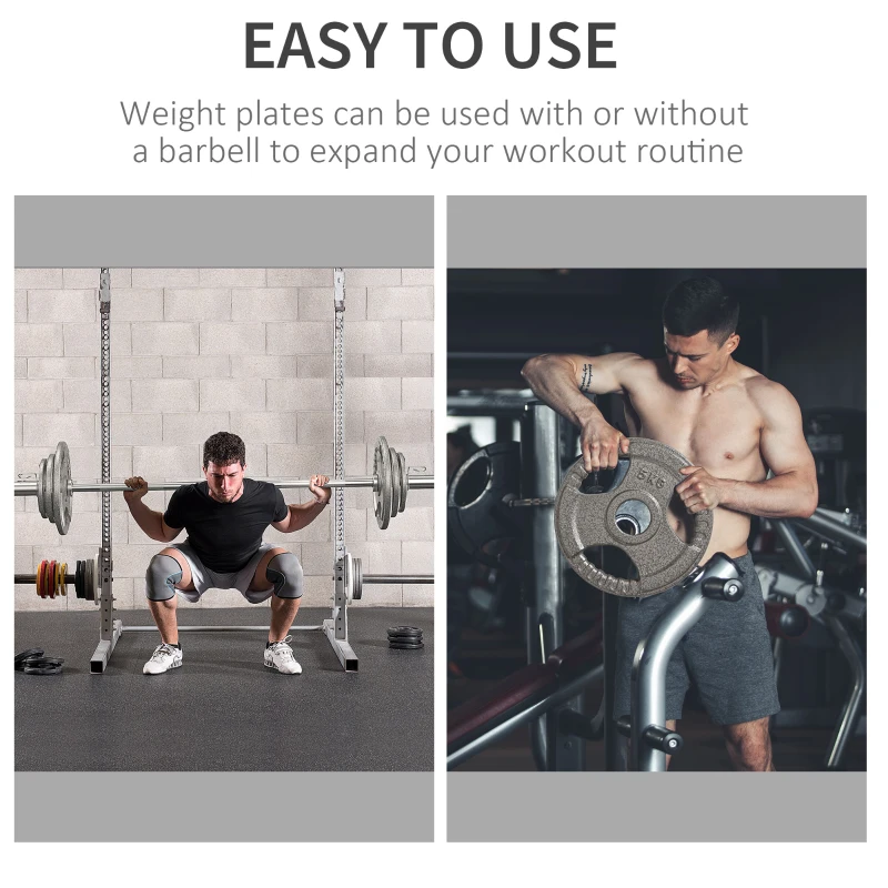 Soozier Set of 4 Weight Plates for 2"/5cm hole Dumbbell Handle Bar, 33 lbs Dumbbell Plates Barbell Weights, 2 x 11 lbs, 2 x 5.5 lbs, Silver