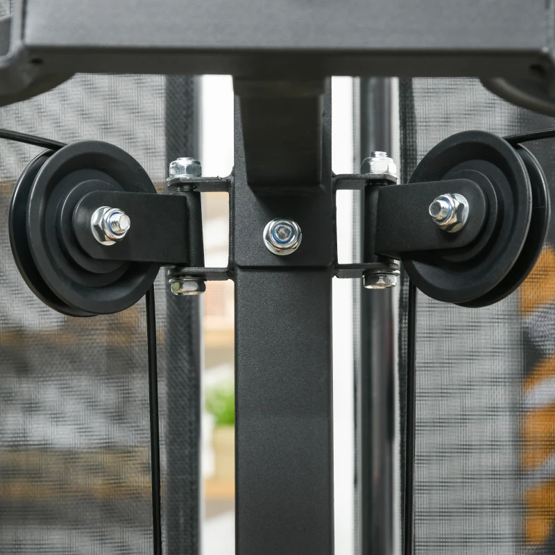 Soozier Multi Home Gym Equipment, Workout Station with Sit up Bench, Push up Stand, Dip Station, 143lbs Weights