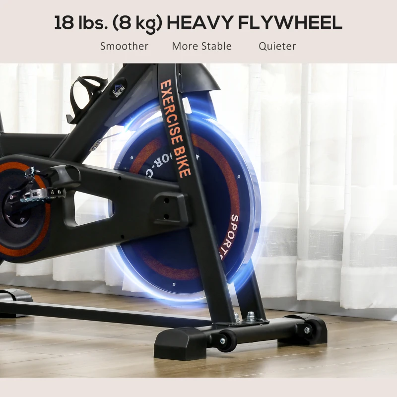 Soozier Adjustable Upright Stationary Exercise Bike w/ LCD Display, Indoor Cycling Bike for Home w/ Adjustable Resistance, Red