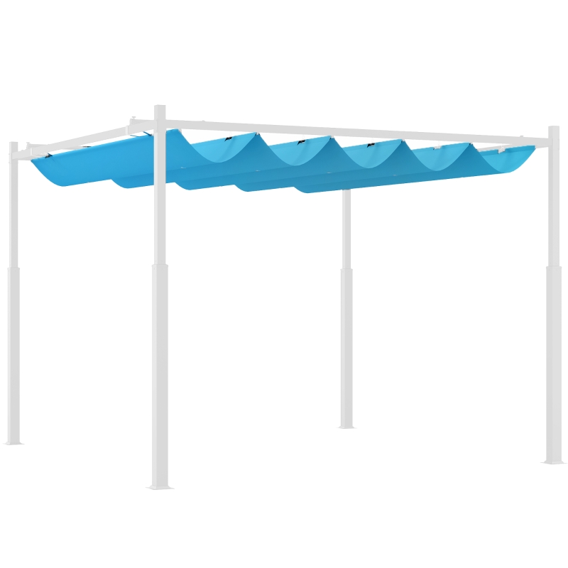 Outsunny 10' x 10' Retractable Pergola Canopy with Magnetic Fixture, UPF30+ Outdoor Pergola, Blue