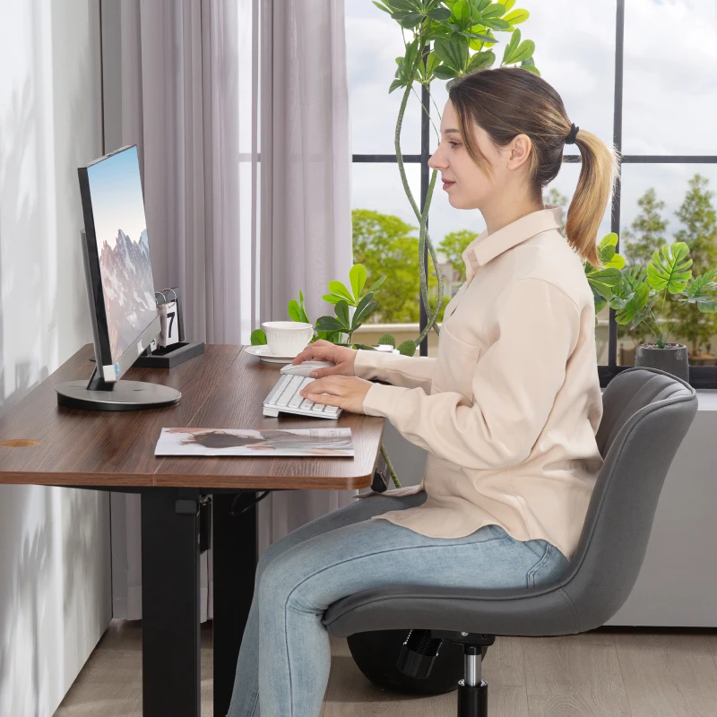 HOMCOM Armless Office Chair, 360° Swivel Desk Chair with Adjustable Height & Tilt Function for Home Office, Study, Dark Grey