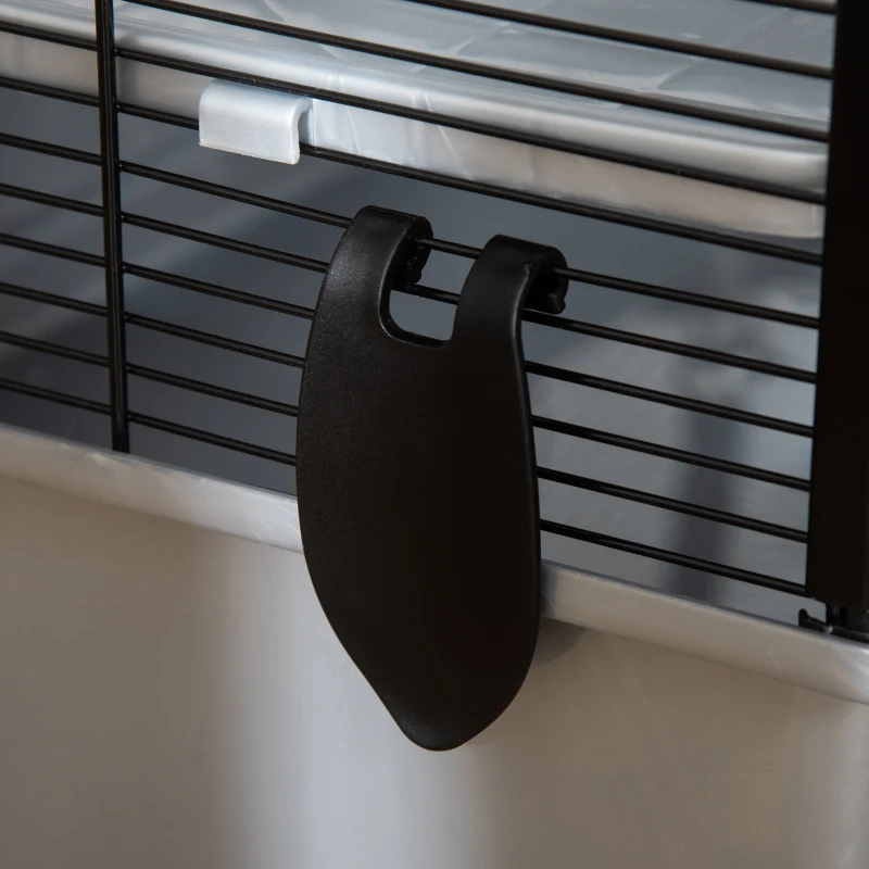 PawHut 3-tier Hamster Cage, Guinea Pig Cage with Accessories Food Dish Water Bottle, Ramps, 31.5"x19"x 23", Grey