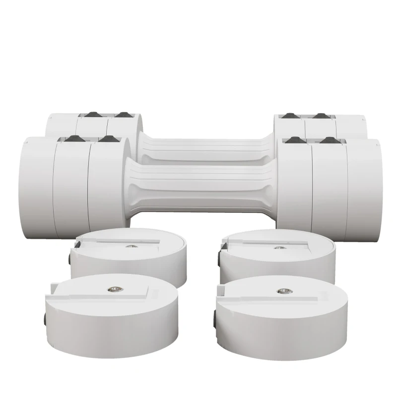 Soozier 11lbs Adjustable Dumbbell Set of Two, Hand Weights with 12 Weight Plates and Non-Slip Handles, for Men and Women, Home Gym Workout, White