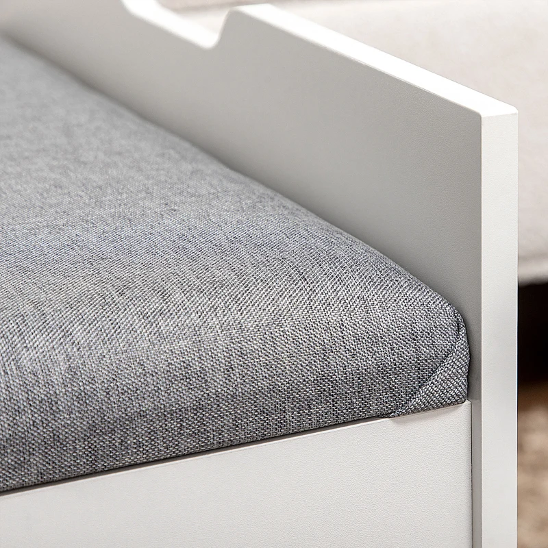 HOMCOM Vanity Set with Flip Top Mirror, Makeup Vanity Table with Stool, Dressing Table with Drawer and 7 Compartments, White