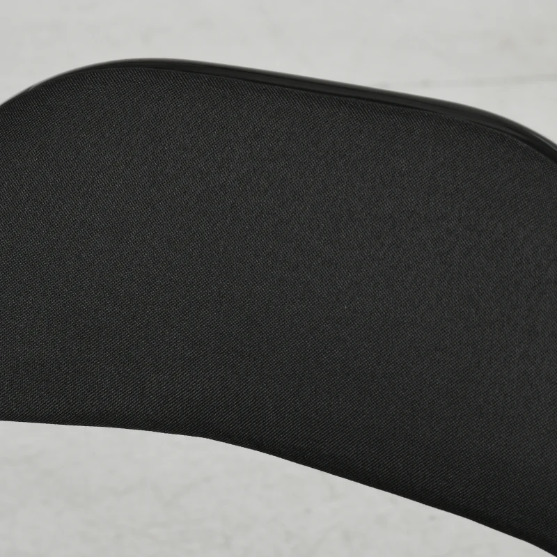 HOMCOM Set of 6 Metal Foldable Chairs, Linen Padded Folding Chairs with Cushion Seat and Open Back for Indoor, Black