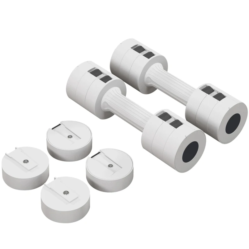 Soozier 11lbs Adjustable Dumbbell Set of Two, Hand Weights with 12 Weight Plates and Non-Slip Handles, for Men and Women, Home Gym Workout, White