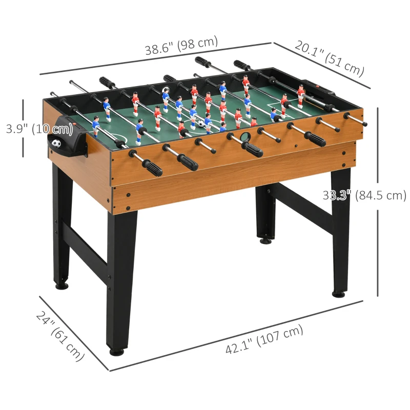 Soozier 43'' 4-in-1 Multi-Gaming Table, Tabletop Billiards Hockey Table Tennis Foosball Game, Easy Set up for Whole Family