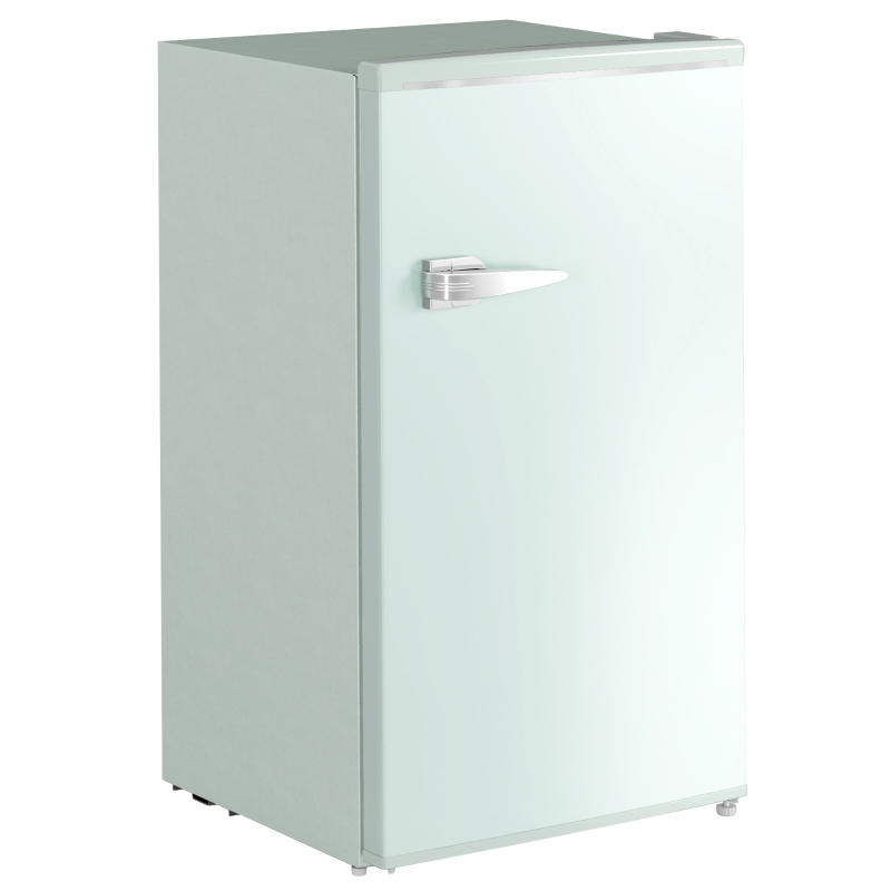 HOMCOM Retro Mini Fridge, 3.1 Cu. Ft Single Door Compact Refrigerator with Adjustable Thermostat, 2 Glass Shelves, Green