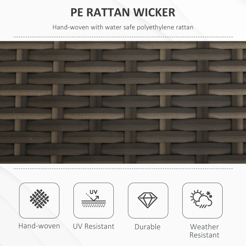 Outsunny 2-In-1 Outdoor PE Rattan Storage Bench, 29 Gallon Patio Wicker Furniture, Basket Box with Handles and Cushion Cream