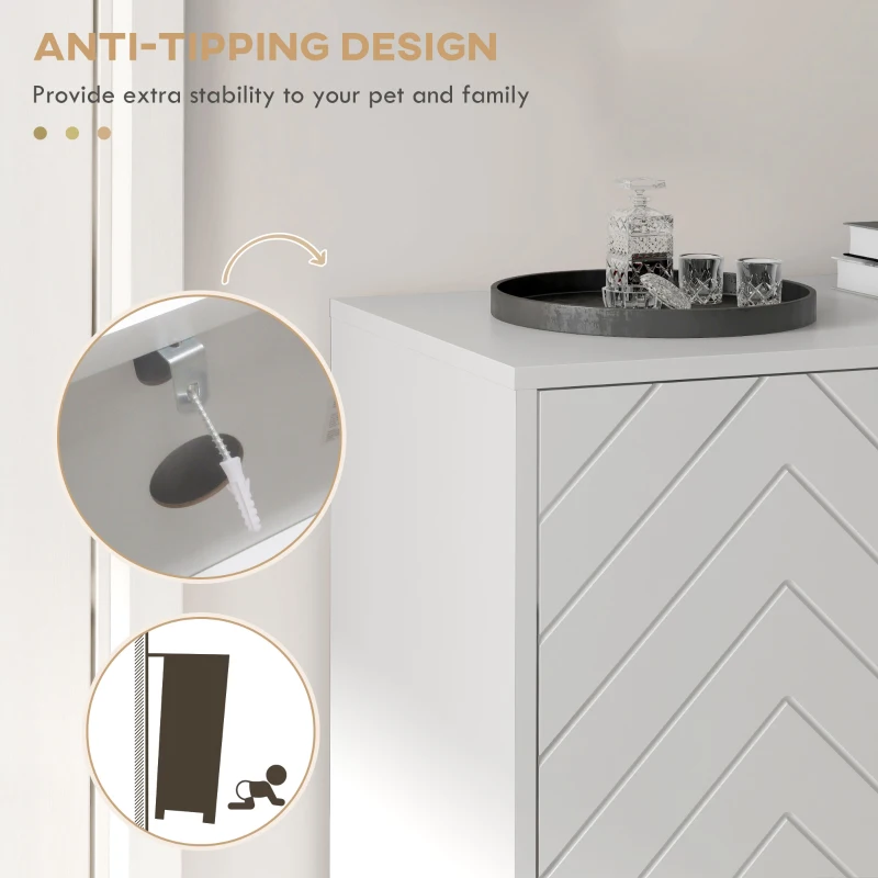 HOMCOM Entryway Shoe Cabinet, Shoe Storage Cabinet with Adjustable Shelf for 12 Pairs of Shoes, White