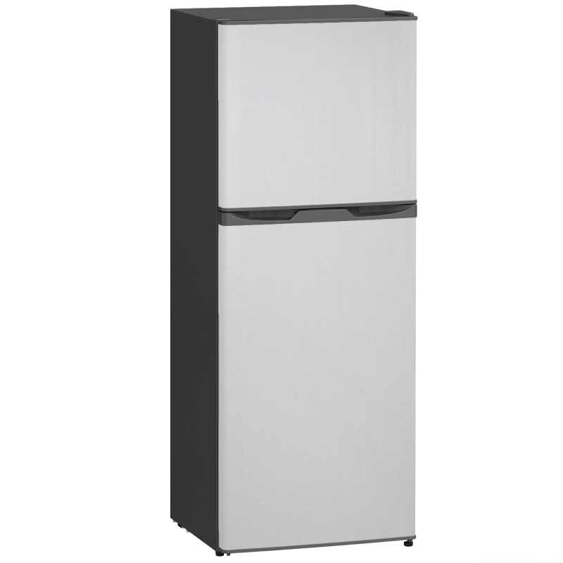 HOMCOM Double Door Mini Fridge with Freezer, 4.6 Cu.Ft Small Refrigerator with Thermostat, Shelves, Reversible Door, Silver