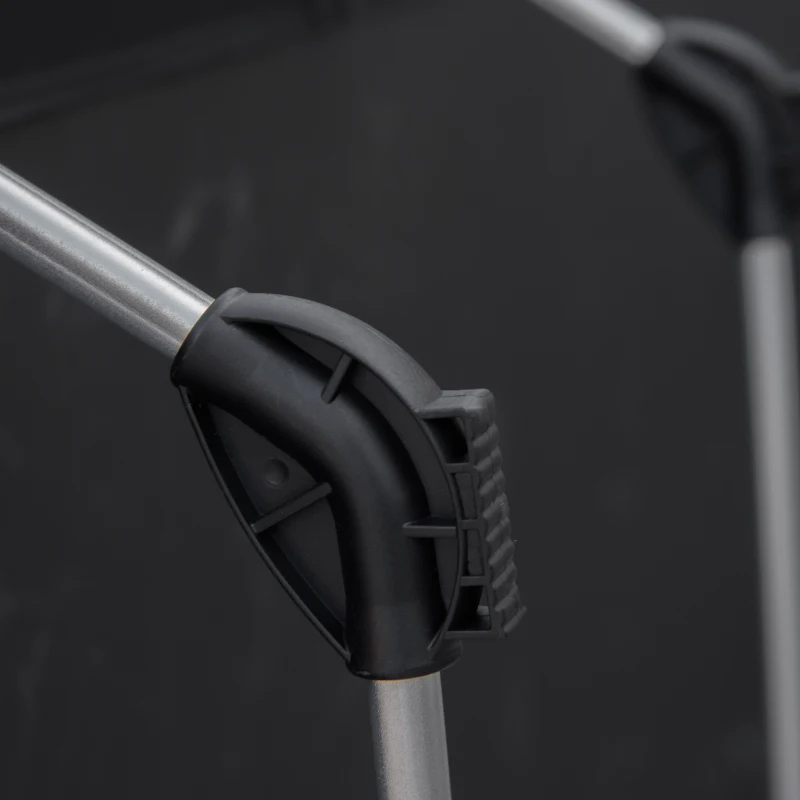 Outsunny Lightweight Camping Cot, Aluminium Portable Folding Bed w/ Strong Support 331 lbs and Carry Bag for Camping, Black