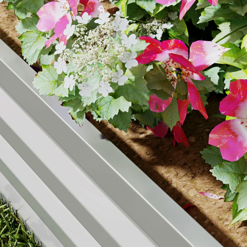 Outsunny 2' x 2' x 1' 2-Pieces Raised Garden Bed with Galvanised Steel Frame for Vegetables, Flowers, Herbs, Silver