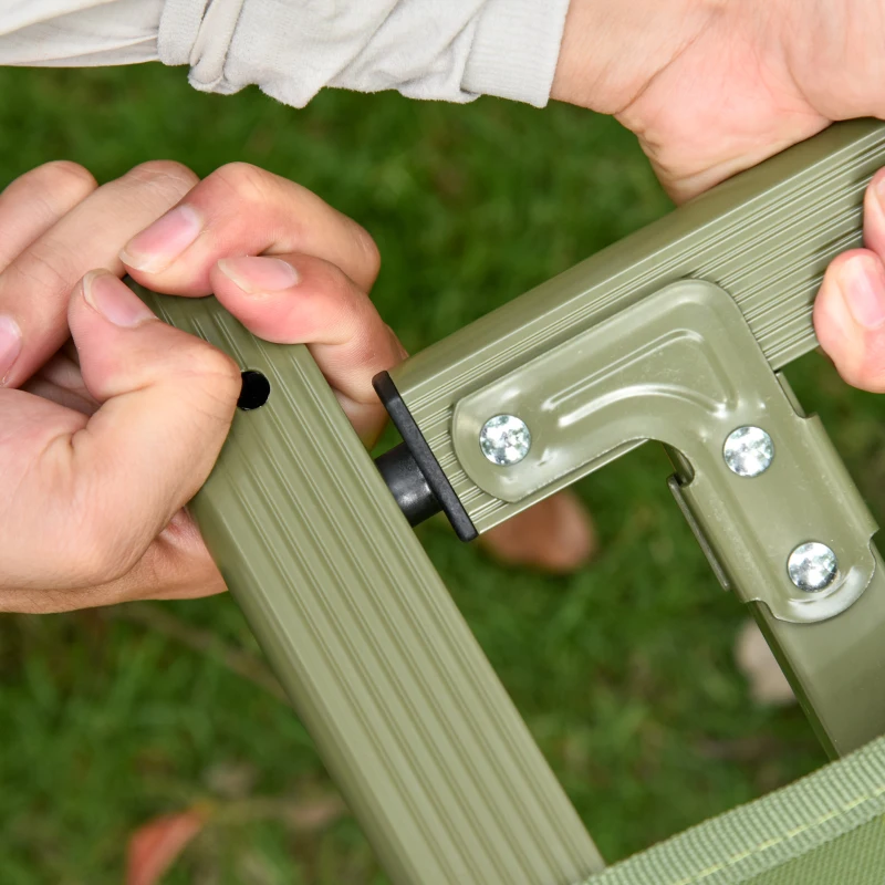 Outsunny Compact Pop Up Portable Folding Outdoor Elevated Camping Cot Tent Combo Set Dark Green