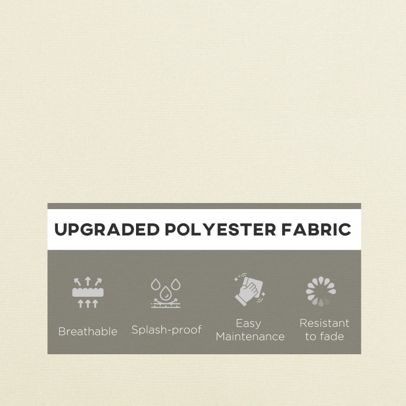 Outsunny Seat Cushion Back Pillows Replacement Set of 2, Patio Chair Cushions Set for Indoor Outdoor, Cream White