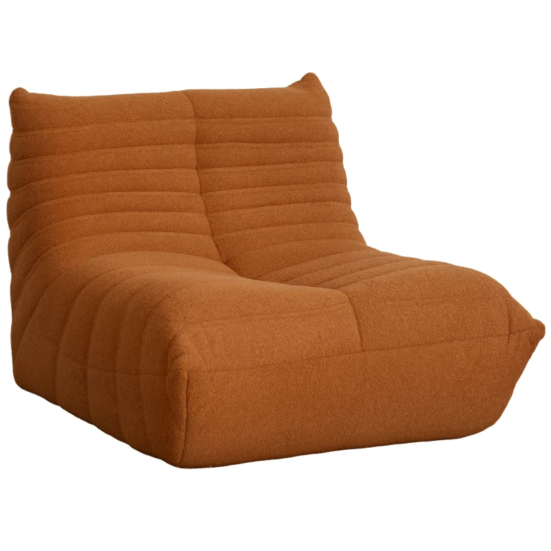 HOMCOM Bean Bag Chair for Adults, Giant Fireside Chair, Bean Bag Sofa with High Density Foam for Living Room, Brown