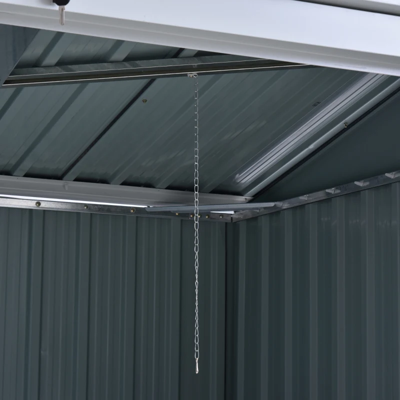 Outsunny 5ft x 3ft Outdoor Garbage Bin Storage Shed with Lockable Doors and Lid, Outside Storage Shed for Trash Can, Black