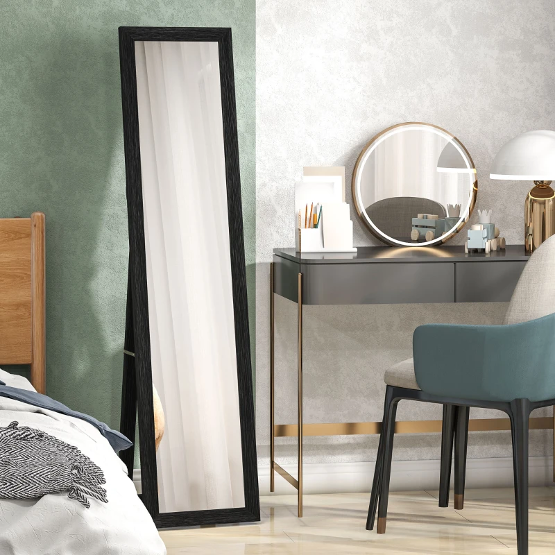HOMCOM 15" x 62" Full Length Mirror for Bedroom, Free Standing Dressing Mirror, Wall Mirror for Living Room, Black