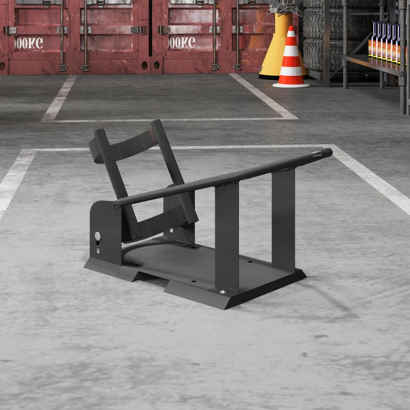 HOMCOM Motorcycle Wheel Chock, 1800 lbs Capacity Heavy Duty Steel Motorcycle Front Wheel Stand for 15"-21" Wheels, Black