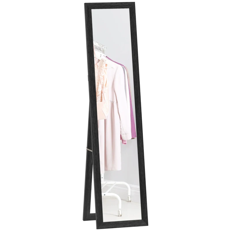 HOMCOM 15" x 62" Full Length Mirror for Bedroom, Free Standing Dressing Mirror, Wall Mirror for Living Room, Black