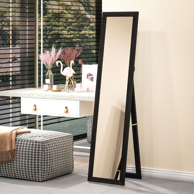 HOMCOM 15" x 62" Full Length Mirror for Bedroom, Free Standing Dressing Mirror, Wall Mirror for Living Room, Black