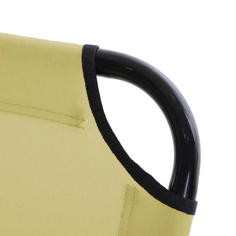 Outsunny Folding Chaise Lounge Pool Chairs, Outdoor Sun Tanning Chairs with 5-Level Reclining Back, Steel Frame for Beach, Yard, Patio, Beige