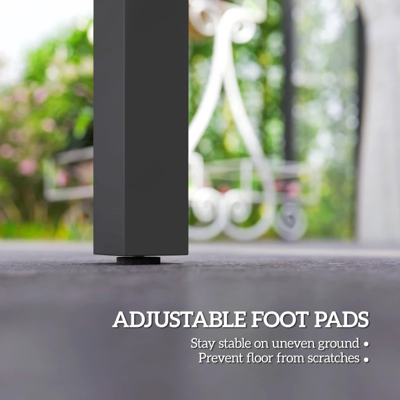 Outsunny 59" x 35" Aluminium Outdoor Dining Table for 6, with Glass Tabletop, Grey