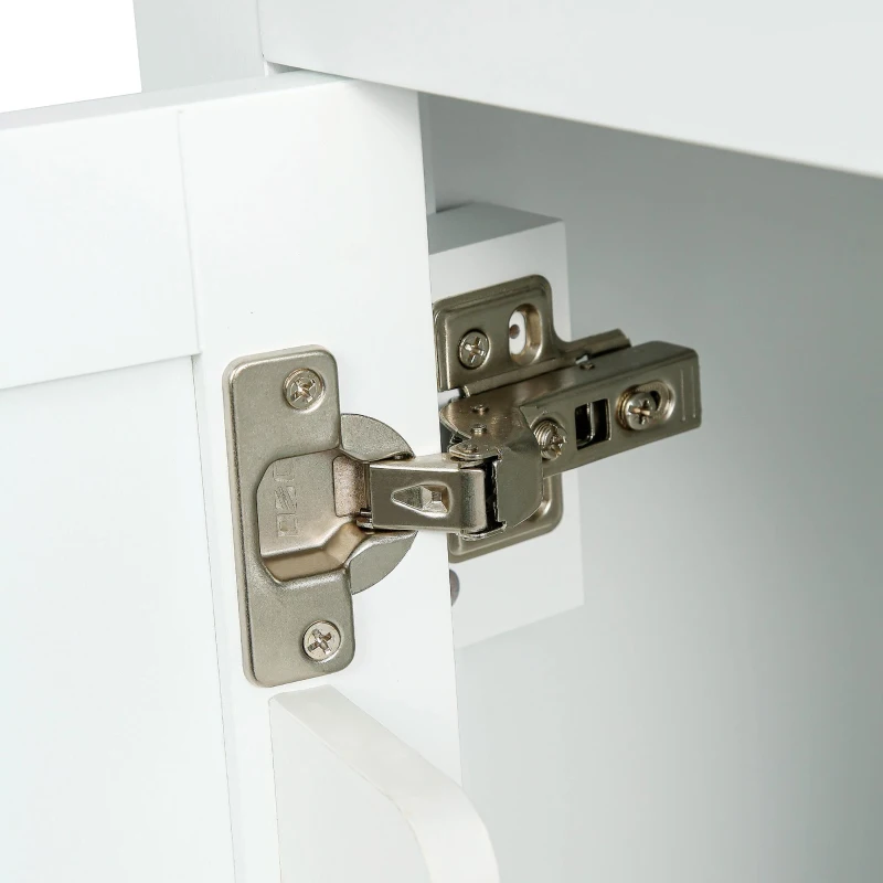 Kitchen Cart with 5 Wheels, 3 Drawers, Storage Cabinet, Central Island with Rubberwood Drop-Leaf Countertop, 53" L x 29.5" W x 37" H, White