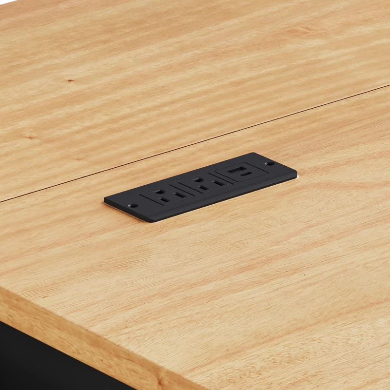 Rolling Kitchen Island Cart with Drop Leaf, Power Outlet, 4 Door Shelves, 6 Drawers, Adjustable Shelves, Spice Rack, 55.5" L x 30" W x 36" H, Black