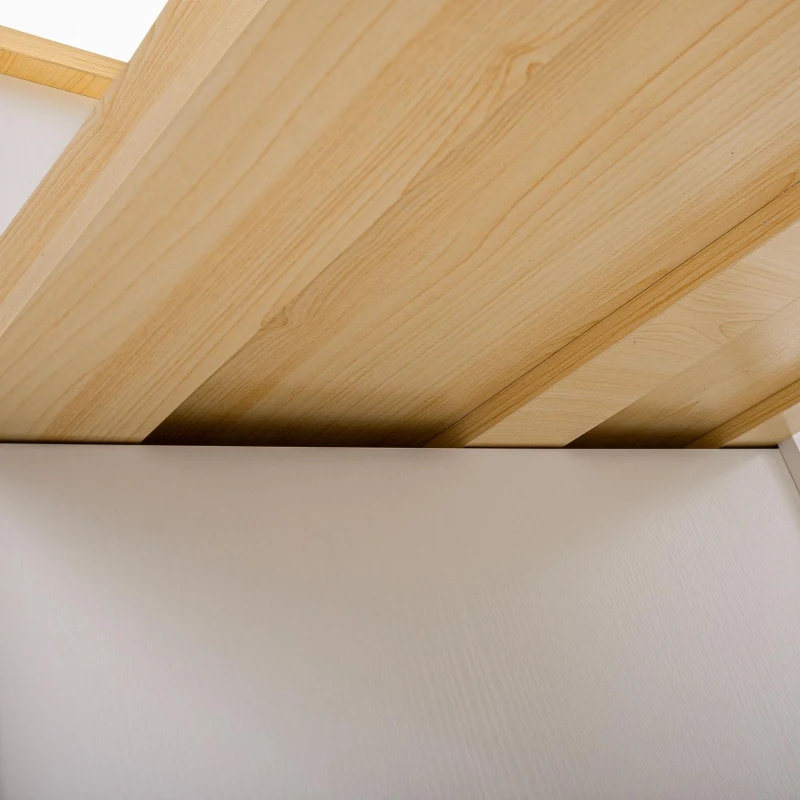 Kitchen Island with Extendable Table, Double-Sided Storage, Power Outlet, Adjustable Shelves, Lockable Wheels, 83" L x 27.5" W x 36" H, White Oak