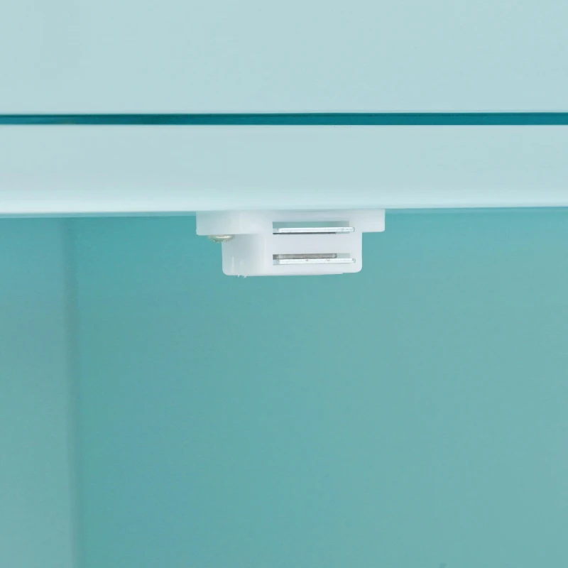 Kitchen Cart with 4-Door Cabinet, 2 Locking Wheels, Shelves and Racks, Cooking Island with Wood Top, 54.5" L x 18.5" W x 36" H, Mint Green